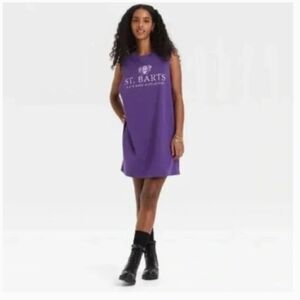 St. Barts oversized t-shirt dress size XS. NWT PURPLE